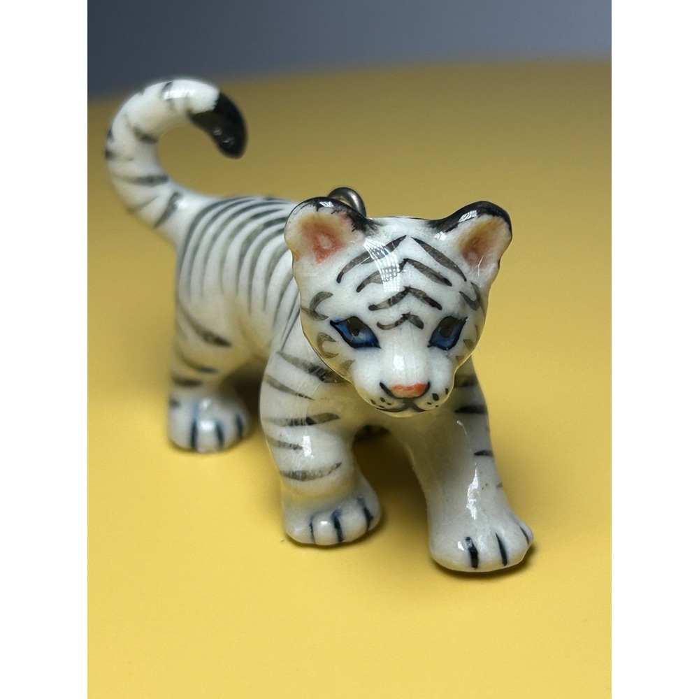Little Critterz Jewelry - Baby White Tiger Necklace Pendant Porcelain Jewelry E